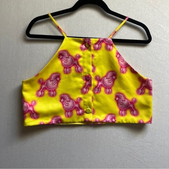 Hayley Elsaesser pink poodle pattern top Sz M - Picture 2 of 8